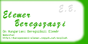 elemer beregszaszi business card